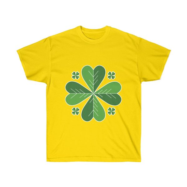 Stylish Four Leaf Clover Unisex Ultra Cotton Tee T-Shirt St. Patrick’s Day Leprechaun - Image 3