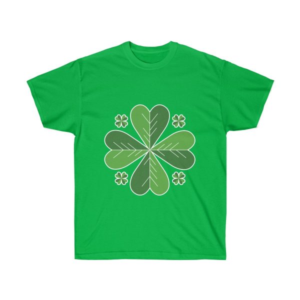 Stylish Four Leaf Clover Unisex Ultra Cotton Tee T-Shirt St. Patrick’s Day Leprechaun - Image 4