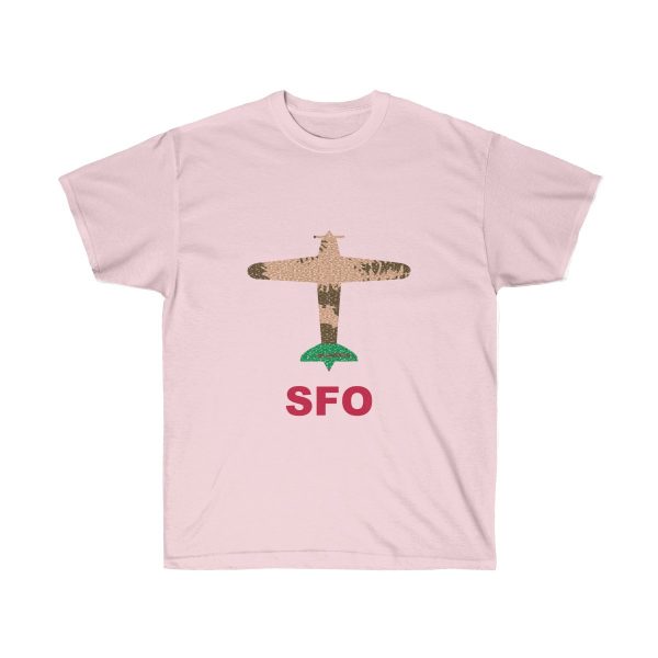 California San Francisco International Airport SFO Ultra Cotton Tee T-Shirt Airplane California Flag - Image 9