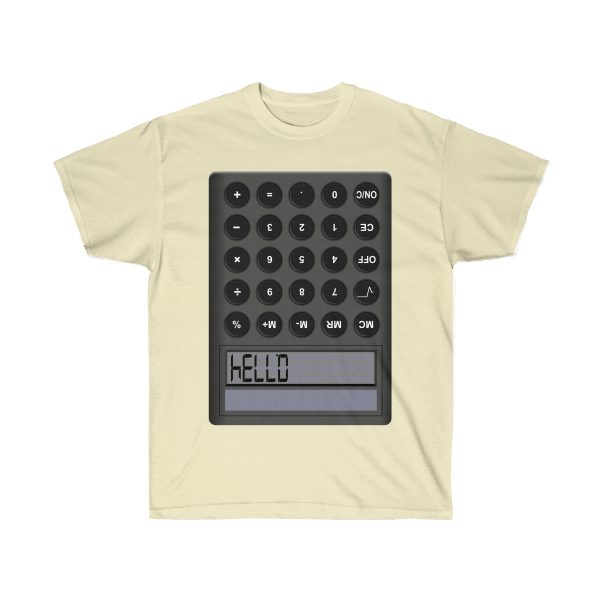 Calculator HELLO 0.7734 Ultra Cotton Tee T-Shirt Highschool Words Upsidedown - Image 5