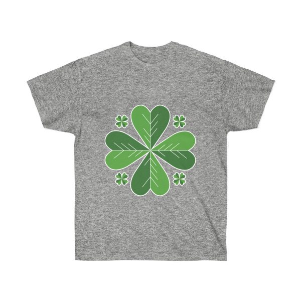 Stylish Four Leaf Clover Unisex Ultra Cotton Tee T-Shirt St. Patrick’s Day Leprechaun - Image 2