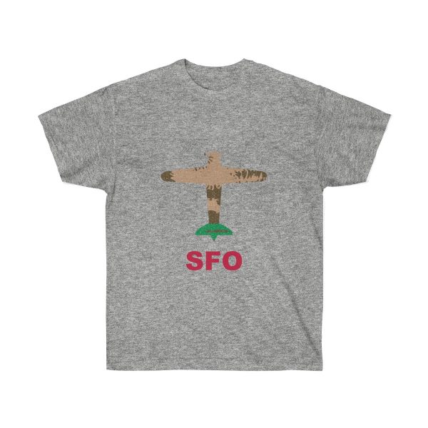 California San Francisco International Airport SFO Ultra Cotton Tee T-Shirt Airplane California Flag
