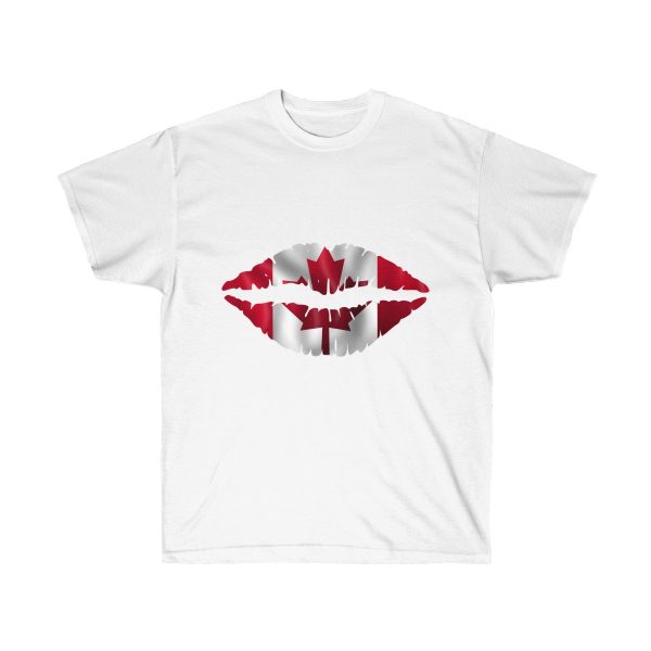 Canada Flag Kiss Lips Solid Print Ultra Cotton Tee T-Shirt - Image 2
