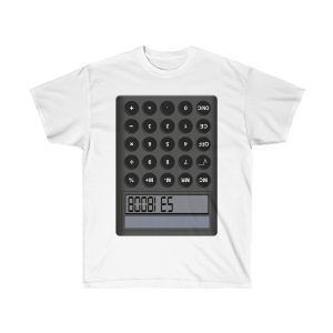Calculator BOOBIES 5318008 Ultra Cotton Tee T-Shirt Highschool Words Upsidedown
