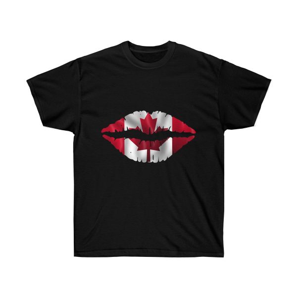 Canada Flag Kiss Lips Solid Print Ultra Cotton Tee T-Shirt