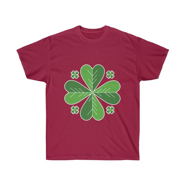 Stylish Four Leaf Clover Unisex Ultra Cotton Tee T-Shirt St. Patrick’s Day Leprechaun - Image 7