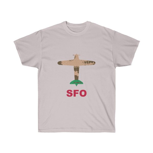 California San Francisco International Airport SFO Ultra Cotton Tee T-Shirt Airplane California Flag - Image 10
