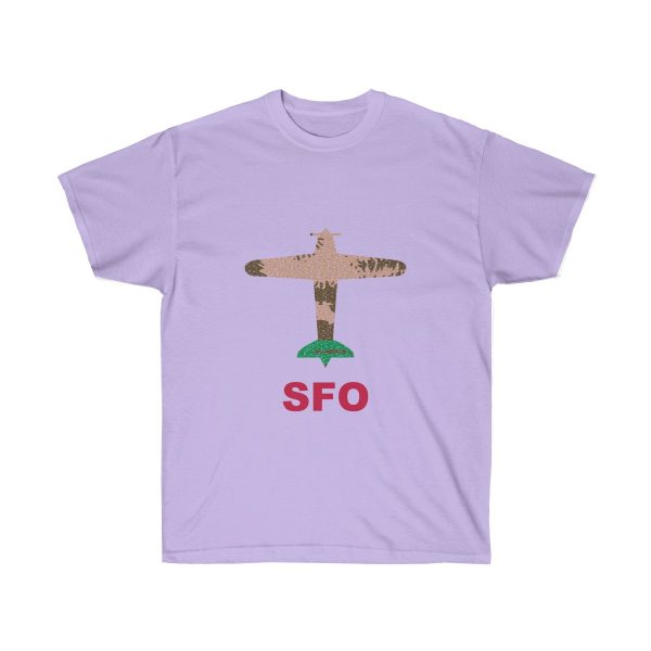 California San Francisco International Airport SFO Ultra Cotton Tee T-Shirt Airplane California Flag - Image 8