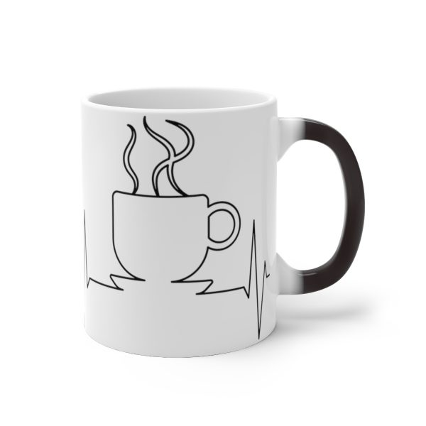 EKG With Coffee Pulse Color Changing White Ceramic Mug Life Blood - Image 7