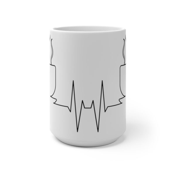EKG With Coffee Pulse Color Changing White Ceramic Mug Life Blood - Image 2