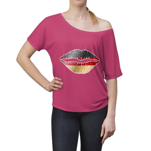 Germany Flag Kiss Lips Speckled Print Women's Slouchy Top - Image 14