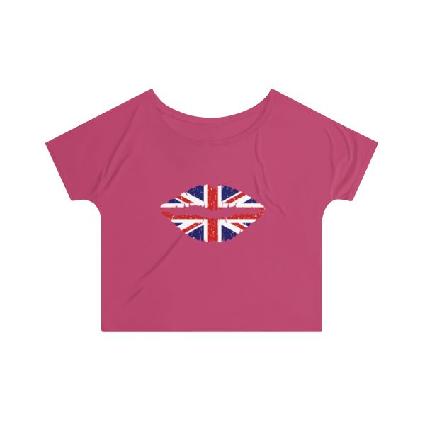 United Kingdom Flag Kiss Lips Speckled Print Women's Slouchy Top - Image 13