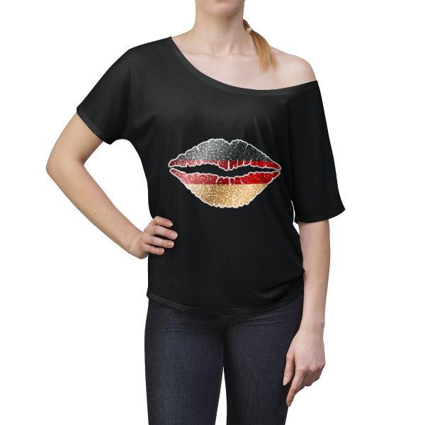 Germany Flag Kiss Lips Speckled Print Women's Slouchy Top