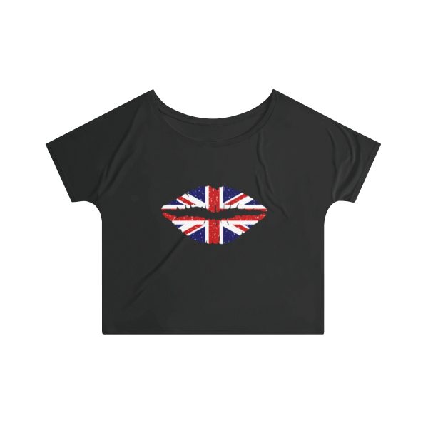 United Kingdom Flag Kiss Lips Speckled Print Women's Slouchy Top - Image 2