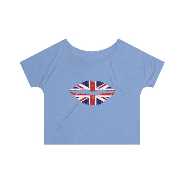 United Kingdom Flag Kiss Lips Speckled Print Women's Slouchy Top - Image 9