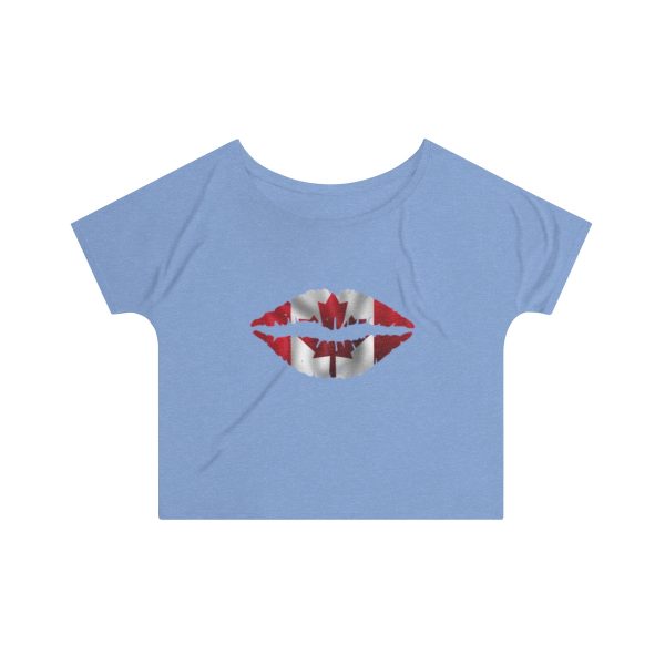Canada Flag Kiss Lips Solid Print Women's Slouchy Top - Image 9