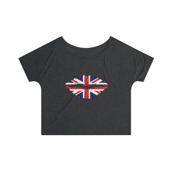United Kingdom Flag Kiss Lips Speckled Print Women's Slouchy Top - Image 5