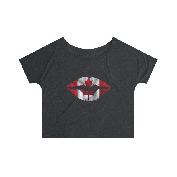 Canada Flag Kiss Lips Solid Print Women's Slouchy Top - Image 5