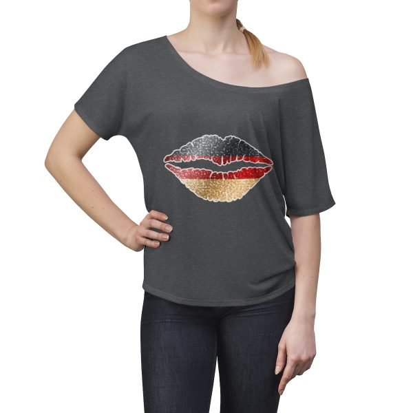 Germany Flag Kiss Lips Speckled Print Women's Slouchy Top - Image 12