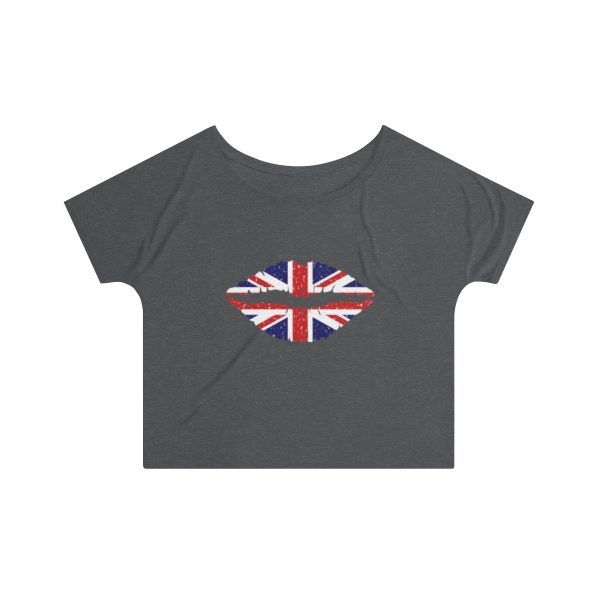United Kingdom Flag Kiss Lips Speckled Print Women's Slouchy Top - Image 11