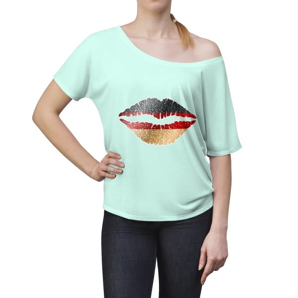 Germany Flag Kiss Lips Speckled Print Women's Slouchy Top - Image 8