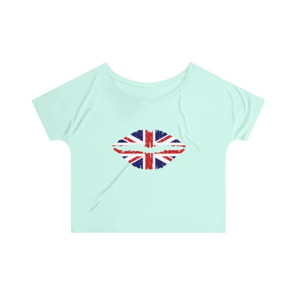 United Kingdom Flag Kiss Lips Speckled Print Women's Slouchy Top - Image 7
