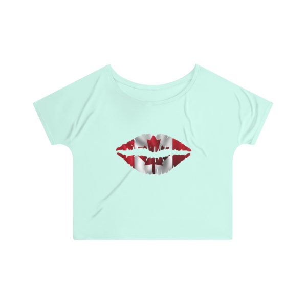 Canada Flag Kiss Lips Solid Print Women's Slouchy Top - Image 7