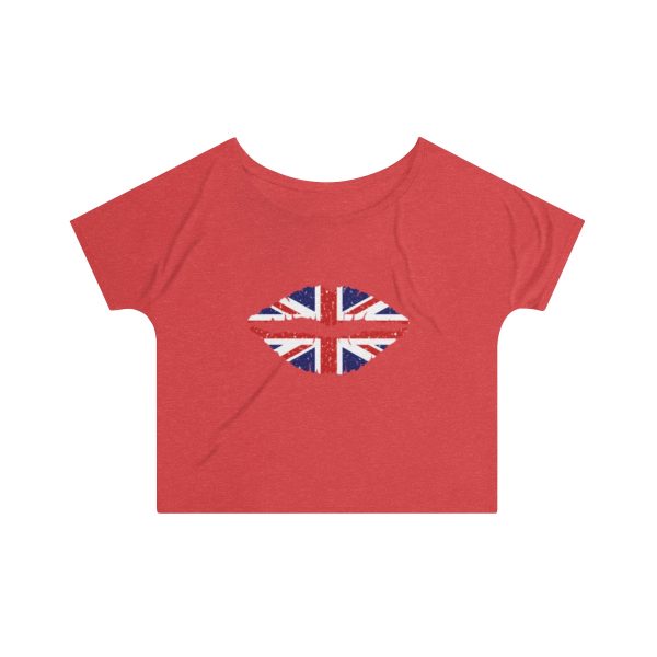 United Kingdom Flag Kiss Lips Speckled Print Women's Slouchy Top - Image 15