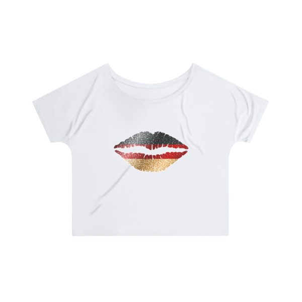 Germany Flag Kiss Lips Speckled Print Women's Slouchy Top - Image 3