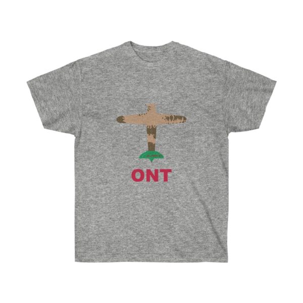 California Ontario International Airport ONT Ultra Cotton Tee T-Shirt Airplane California Flag