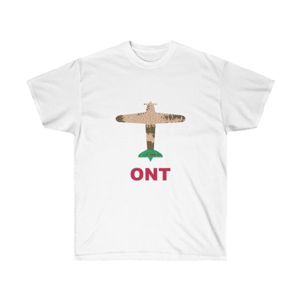 California Ontario International Airport ONT Ultra Cotton Tee T-Shirt Airplane California Flag - Image 2