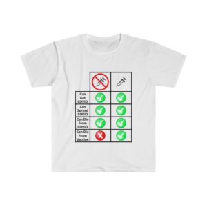 Unvaccinated vs Vaccinated Dark Print Unisex Softstyle T-Shirt Covid Compare Checklist Jab Shot